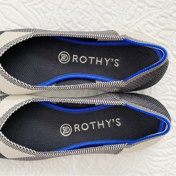 Rothy's Women's The Captoe Flat, Black / White Colorblock (Sz 8) - Picture 5 of 11